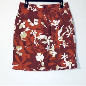 Columbia Hawaiian Print Cargo Skirt NWOT Sz 8